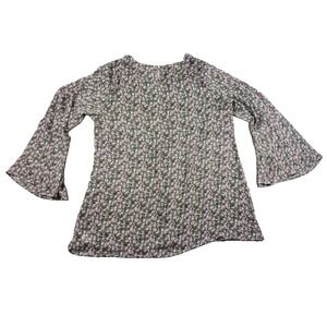 Indigo Soul XL Blouse‎ Womens Micro Floral Tunic Boho Hippie Gypsy Lightweight